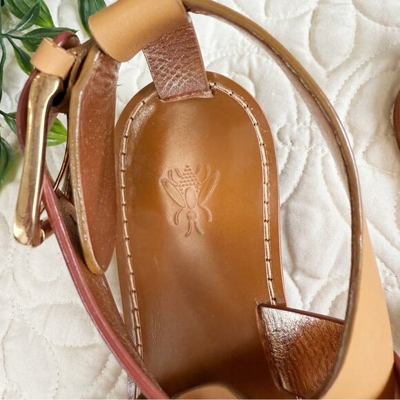 Anthropologie Sanchita Chamae Tri-Color Sandals Sz 38 / 8 - Picture 4 of 7